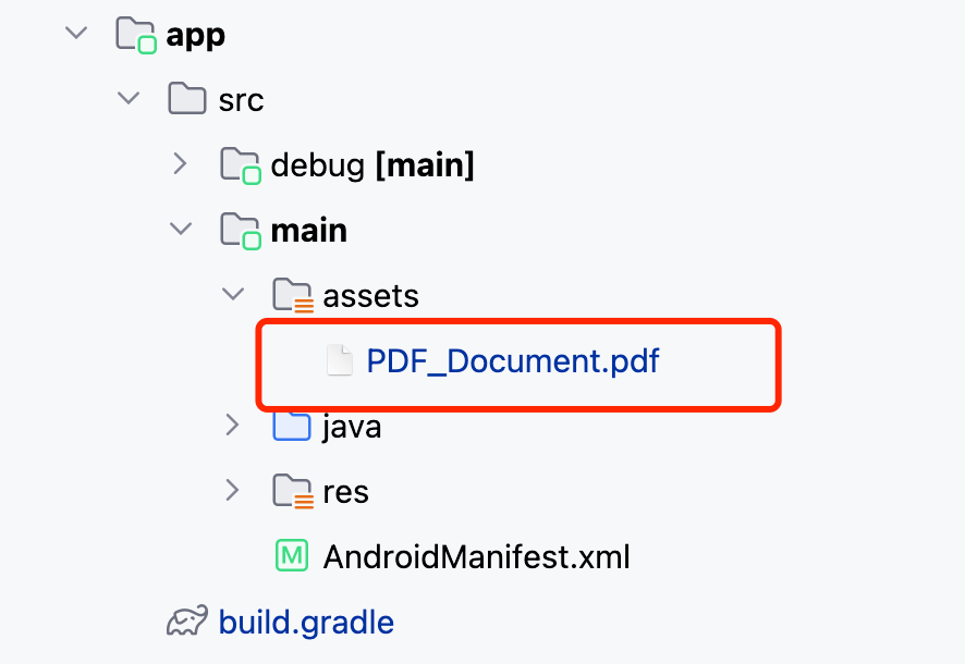 Copy the sample PDF file to the assets directory